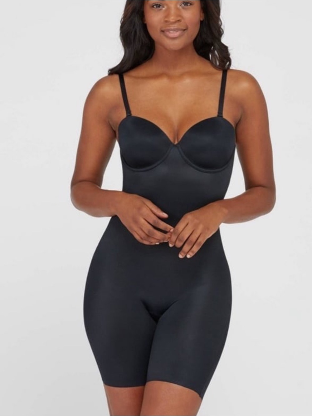 Spanx Assets Strapless Cupped Shapewear Bodysuit Black Size Small NEW NWT